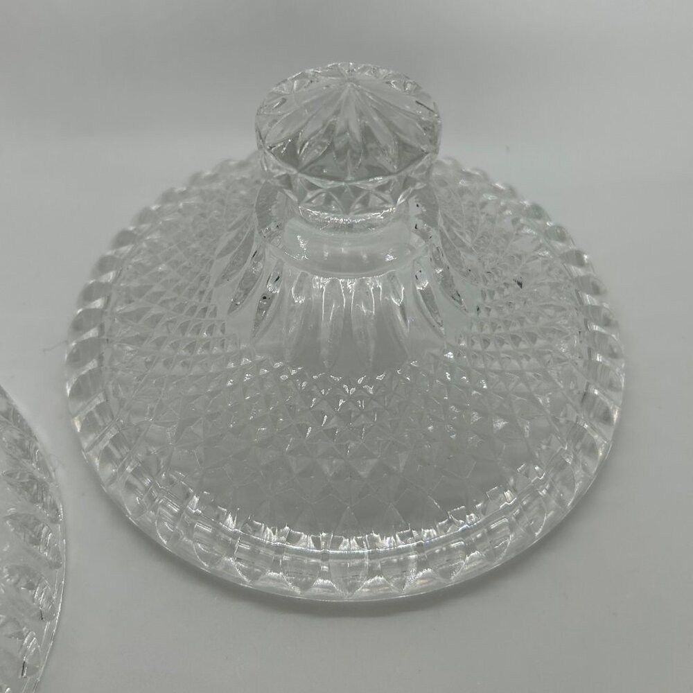 Vintage Candy Dish with Lid Leonard Silver - Empress Lead Crystal Powder Box - Picture 6 of 10